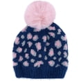 thumbnail image 2 of CTM Girl's 7-14 Leopard Print Winter Pom Hat and Glove Set by Connex Gear, 2 of 3