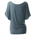 thumbnail image 3 of Doublju Womens Short Sleeve Dolman Drape Loose Fit Tunic Top(Plus Size Available), 3 of 5