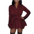 thumbnail image 2 of TopLLC Longues Robe à Manches Col Rond Mode Aguichant Femmes Patchwork Col Rabattu Robe Formelle de Travail Robe Femme, 2 of 5