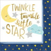 Twinkle Twinkle Little Star Gold Stamp Beverage Napkins-16pc, Blue/White/Multicolor, One Size