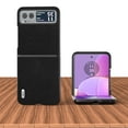 thumbnail image 3 of Phone Case for Motorola Moto Razr 40 Case, Slim Thin Lightweight Protective Phone Case with Non-Slip Leather Back Cover with Silver Electroplated Frame for Motorola Moto Razr 40,Black, 3 of 7