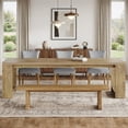 thumbnail image 2 of 86 Inch Farmhouse Dining Table, Rustic Large Kitchen Table For 8-10 People, Solid MDF Dinner Table With Oak Finish, Versatile Table For Home & Office Gatherings, 2 of 8