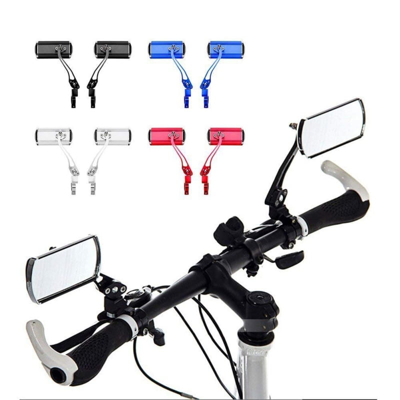 1 Pair Bicycle Cycling Handlebar Rear View Rearview Mirror Rectangle Colourful 
