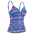 thumbnail image 2 of Hilor Womens Tankini Tops Ruched Swimsuits Tummy Control Swimwear Cross Wrap V Neck Bathing Suit Top Only, 2 of 4
