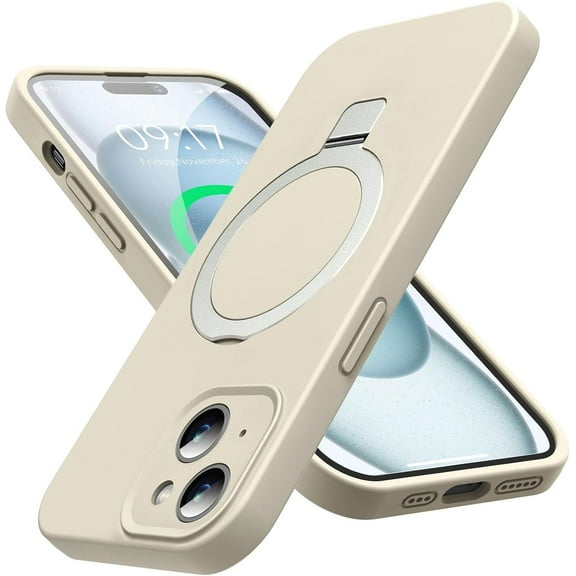 Phone Case for iPhone 14 Pro Max Case, Liquid Silicone [Moisturizing Factor] Extreme Soft Slim  with Stand [Compatible with MagSafe] for 14 Promax 6.7 inch Men Women