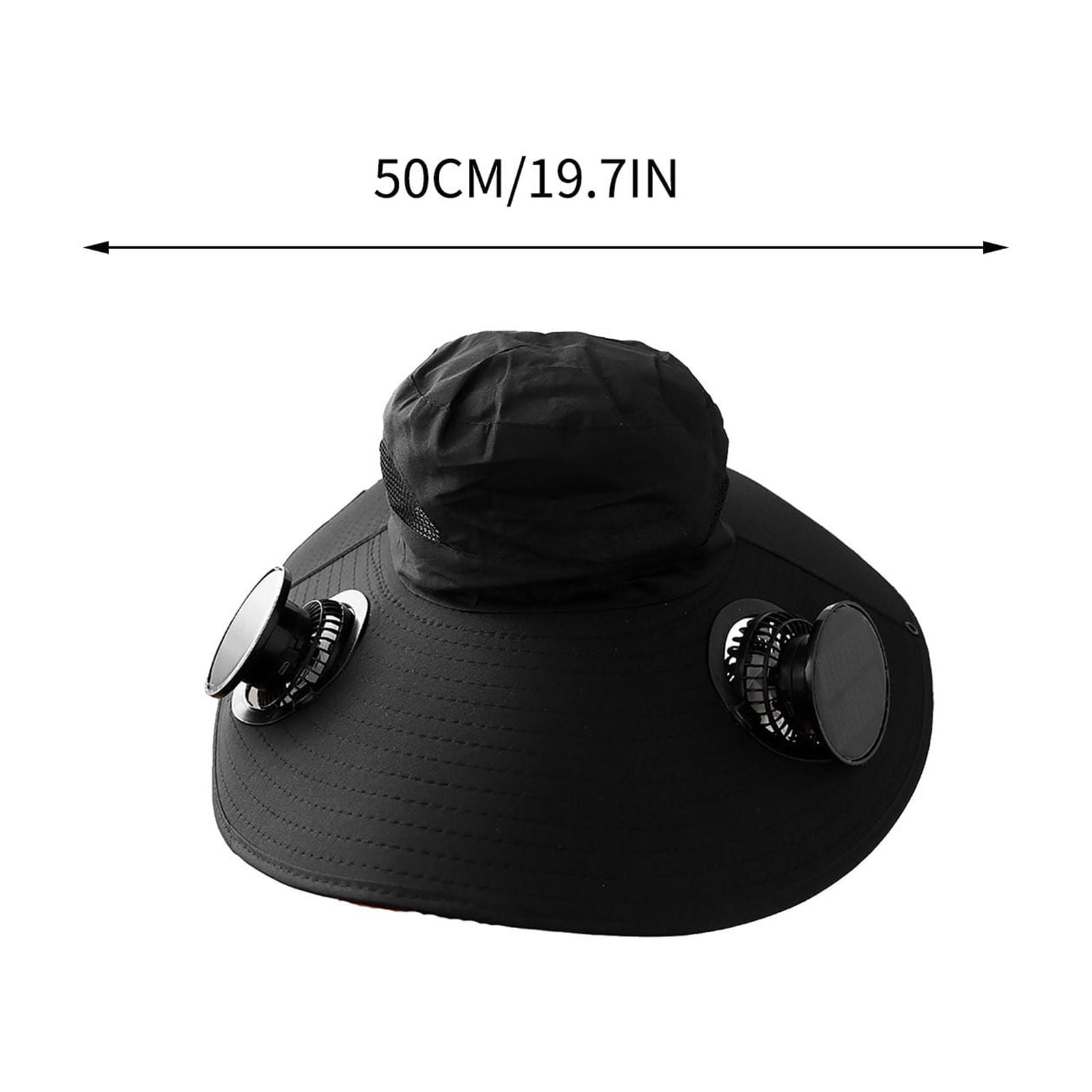 Solar Fan Hat,Solar Powered Fan Hat,Wide Brim Solar Fan Hat Outdoor Wide Brim Sun Hat Solar Panel Fan Hat Solar Hat With Built In Fan With 2 Solar Fan Fishing Hat For Men - Removable & Usb Charging