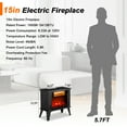 thumbnail image 3 of (LK-LTD)--120V 1000W 15in Fireplace Black Wood Free-standing - Quartz Tube - 2nd Gear Temperature Control - With Fake Firewood  - Single Color**--（ GF4K85）, 3 of 9