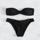 thumbnail image 1 of Trajes de baño Amzcrzy Tankini para mujer, trajes de baño, trajes de baño, bikini con control de abdomen para mujer, color sólido, moda, tirantes cruzados, conjuntos de bikini sin espalda, negro, M, 1 of 5