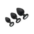 thumbnail image 4 of Gemsations 3 pc 2.75" amp; 3.15" amp; 3.7" Silicone Bling Bling Butt Plug Training Set - Black, 4 of 5