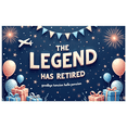 thumbnail image 2 of Decorative Design Retirement Banner Colorful Balloons The Legend Has Retired Polyester Material Party Decoration for Retirement Party Ceremony Indoor Celebration, 2 of 7