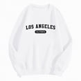 thumbnail image 4 of Towmus Women's Los Angeles Crewneck Sweatshirt Casual Long Sleeve Raglan Shirts Cool Letter Print Pullover Tops, 4 of 5