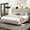 Light gray, variant on Breltam Upholstered Platform Bed with Wingback Headboard, Queen Bed Frame with LED Lights and Charging Station, Beige