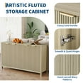 thumbnail image 3 of Luku 55" Modern Fluted Sideboard Buffet Cabinet with 4 Doors & Adjustable Shelves, Wood Coffee Bar Buffet Table, Console Cabinet for Kitchen, Dining, or Entryway, 3 of 7
