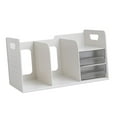 thumbnail image 4 of Étagère de Rangement pour Livres avec Tiroirs Boîte de Rangement pour Fournitures de Bureau Support de Livres Fixe Blanc et Transparent, 4 of 9