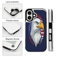 thumbnail image 3 of Compatible with iPhone 11 12 13 mini 14 15 16 Pro Max Plus Wallet Case with Card Holder, PU Leather Kickstand Card Slots Case ( Eagle, America Flag Background, iPhone 13 mini), 3 of 7