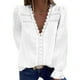thumbnail image 2 of Camisas de lunares de encaje de manga larga con cuello en V para mujer Blusas Tops elegantes vintage Fridja hj3935, 2 of 8