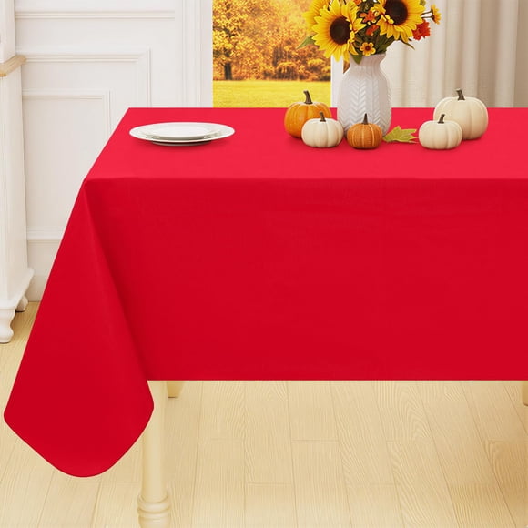 Mantel protector de vinilo rojo impermeable Smiry de 152 x 305 cm