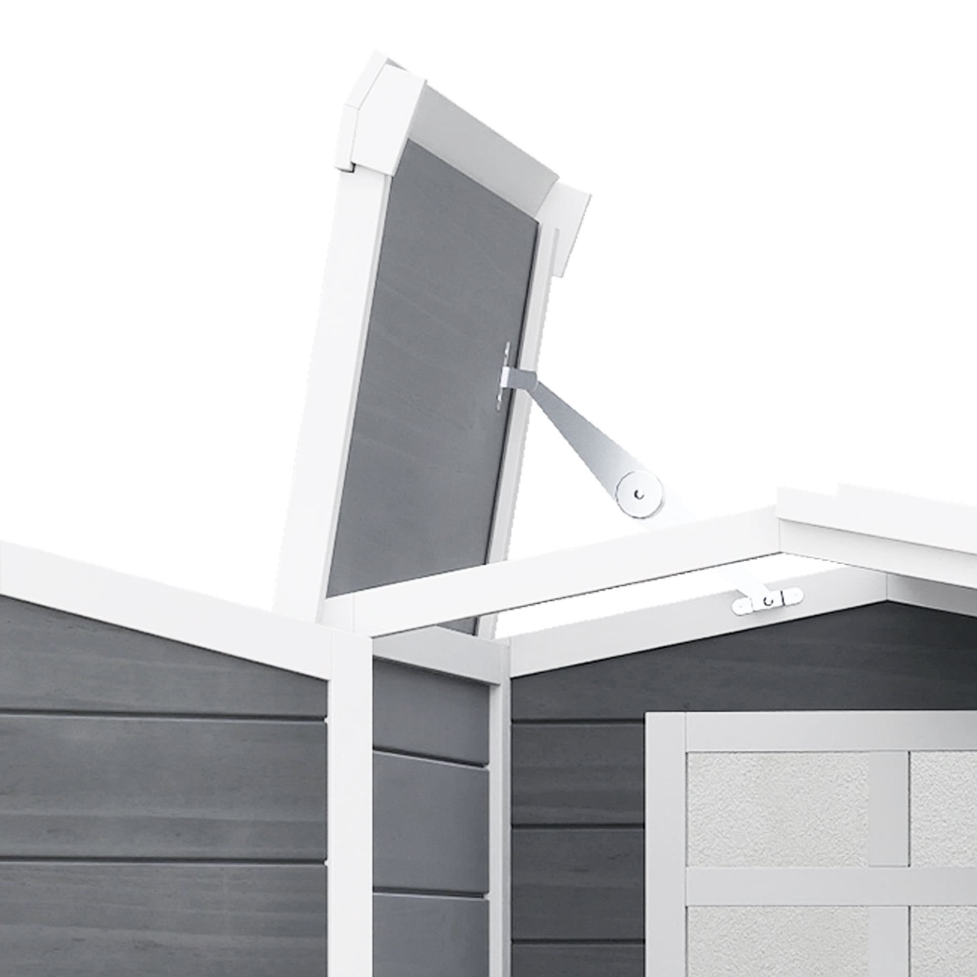 Uforic Cat House Outdoor Two-Story Wooden Feral Cat Shelter with Openable Roof, Escape Door - Gray