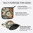 thumbnail image 3 of Yayeee Oven Mitts and Pot Holder Set of 2 Heat Resistant Kitchen Gloves Baking Hot Pad, Gray Floral Pattern, 3 of 5
