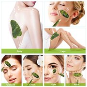 Jade Gua Sha Facial Massager Set - 5 in 1 Skin Care Tools with Roller and Massager