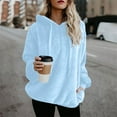 thumbnail image 5 of UAMVSH Plus Size Hoodies for Women Fleece Sherpa Quarter Zip Pullover Tops Comfy Soft Fuzzy Long Sleeve Tops with Pockets for Cold Winter, 5 of 7