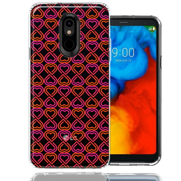 MUNDAZE For LG Stylo 4 Infinity Hearts Design Double Layer Phone Case Cover
