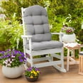 thumbnail image 3 of RoyalCraft Adirondack Chair Cushion set of 4, Outdoor Rocking Chair Cushion High Back, Patio Chair Cushion with Ties, Waterproof Seat Cushion and Back Cushion,Gray, 3 of 7