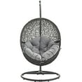 thumbnail image 3 of Modern Contemporary Urban Design Outdoor Patio Balcony Swing Chair, Grey Gray, Rattan, 3 of 5