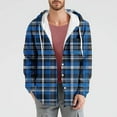 thumbnail image 2 of Moxiu Mens Quilted Lined Flannel Shirt Jacket with Hood Long Sleeve Button-Down Flannel Plaid Shirts Hoodie Pocket Lightweight Jackets 2025 Dark Blue,XL, 2 of 5