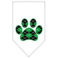 thumbnail image 4 of Pet and Dog Bandana Screen Printed, "Green Argyle Paw", 4 of 10