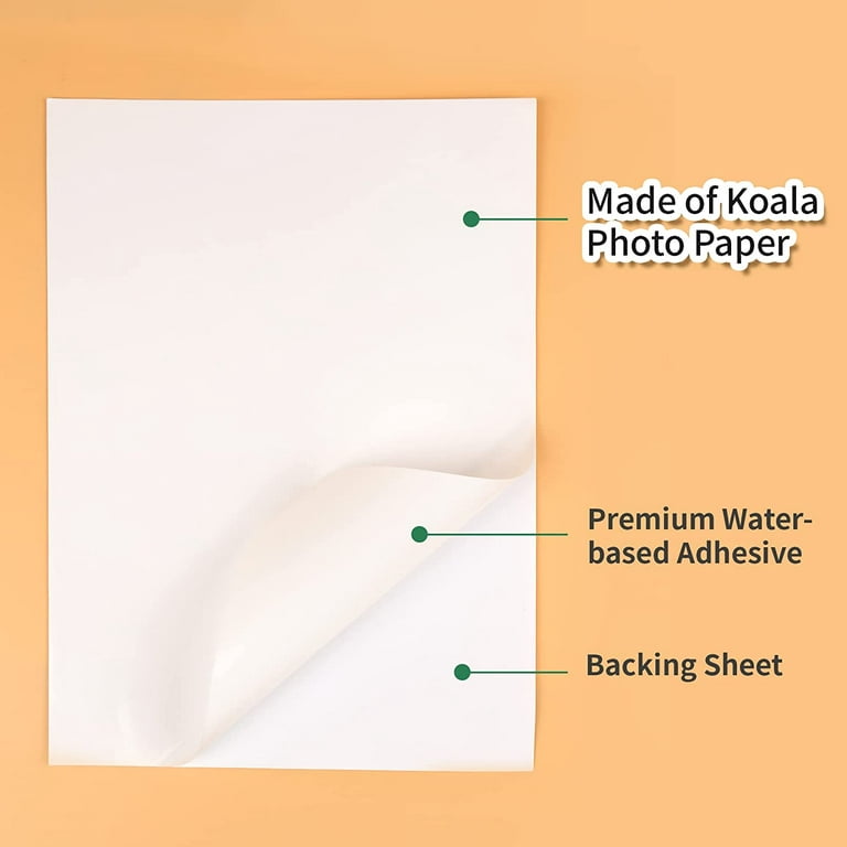 Koala Semi Gloss Photo Paper 8.5x11 for Inkjet + Laser Printers 30lb 200  Sheets Semi Glossy Printer Paper Lightweight for Crafts 