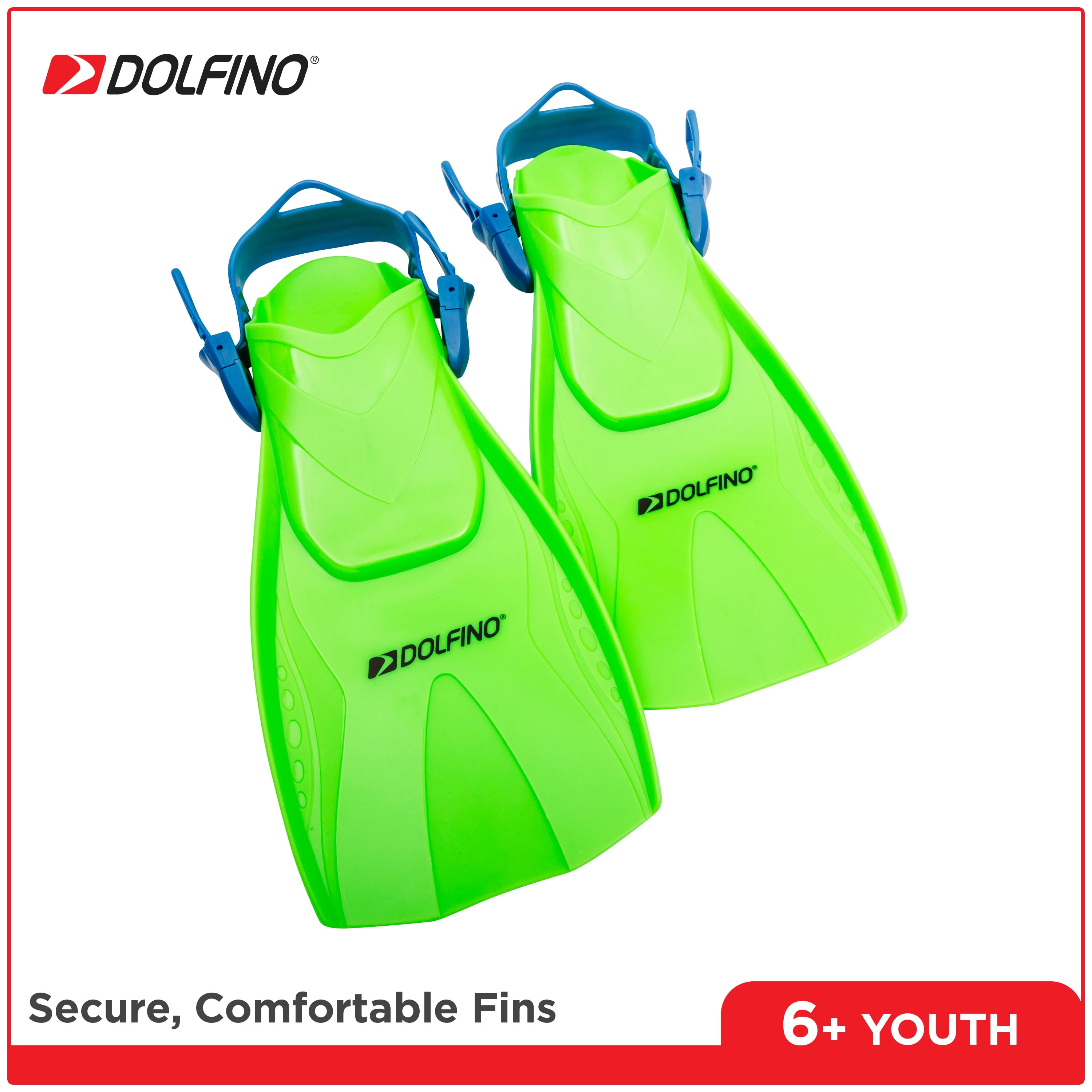 (2 pack) Dolfino Youth 5-Piece Open Swim and Snorkel Set for Children, Green, Unisex