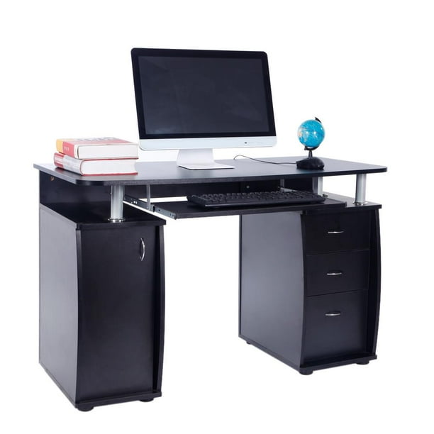 Zimtown Computer Desk Study Writing Table With 3 Drawers Home Zimtown Computer Desk Study Writing