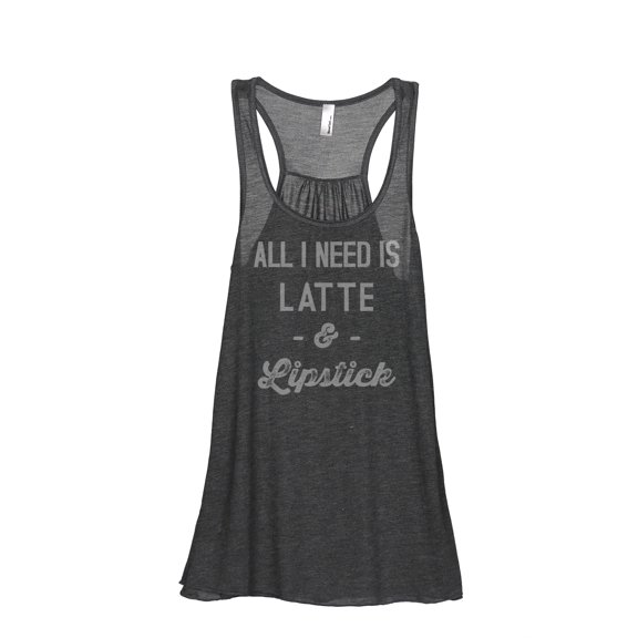 Thread Tank Lipstick and Latte Women's Sleeveless Flowy Racerback Tank Top Charcoal 2X-Large