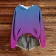 thumbnail image 3 of FNFHFY Hoodies for Women Color Block Hooded Sweatshirt Cozy Knit Sweater Pullovers Loose Drop Shoulder Hoodie, 3 of 7
