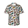 thumbnail image 2 of Picia Cute Butterfly Gentle Cotton Regular Fit Short Sleeve Casual Hawaiian Shirt for Men-Small, 2 of 9