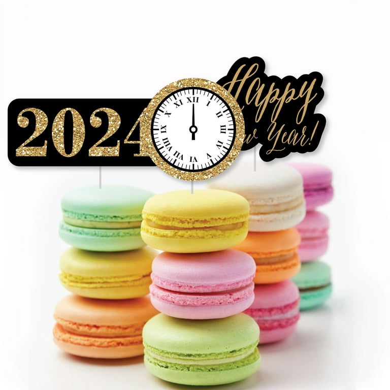 2024 Cake Topper, Hello 2024 Cake Topper, New Years Eve Pick, NYE 2024  Topper, Happy New Years Cake Topper, Sparkly 2024 Topper 