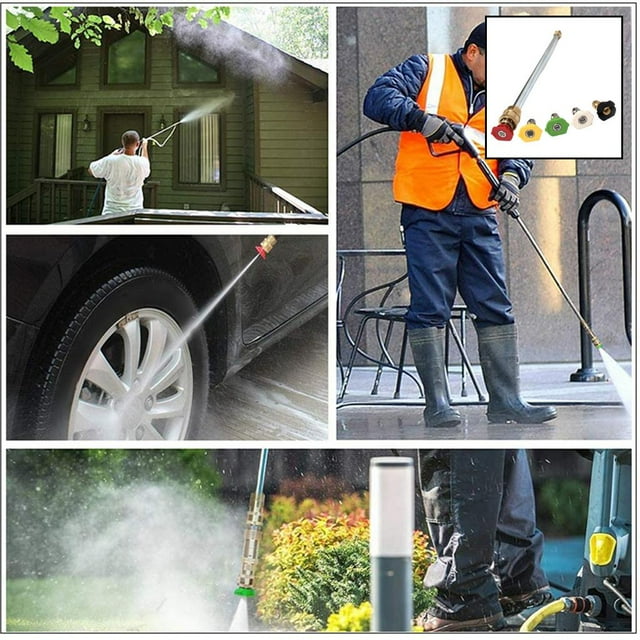 Boquilla de pulverización para lavadora a , 5 uds., lanza de 16 pulgadas, 0,15,25,40,, rápida de 1/4 pulgadas, 4000 PSI para Cola boquilla de lavado a presión
