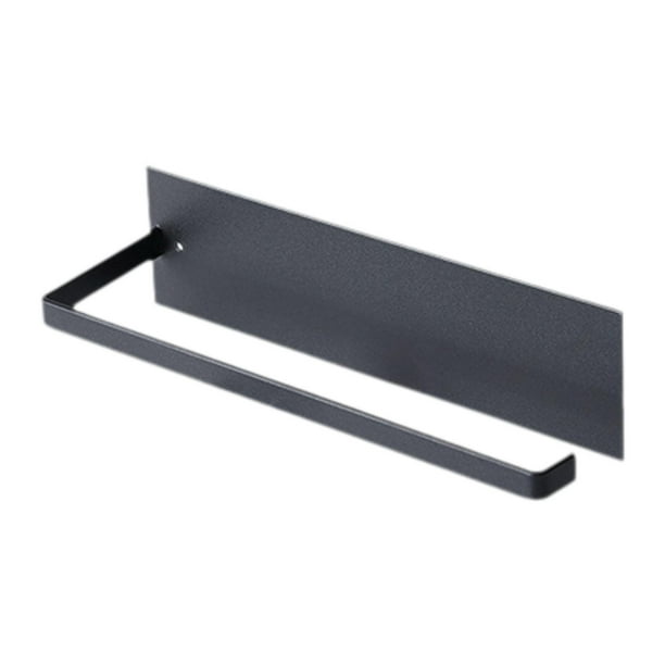 Soporte para papel de cocina y film transparente, multifunción, de aluminio resistente, para debajo del gabinete Negro