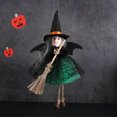 thumbnail image 3 of Mini Figura Bruja Halloween Con Falda para Casa Encantada (verde), 3 of 7