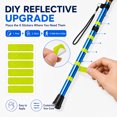 thumbnail image 3 of Folding Walking Cane with 6 Reflective Stickers, Adjustable Collapsible Aluminum Walking Stick for Men Women Seniors, Lightweight Travel Cane with T Handle, Wrist Strap, Non Slip Tip, Blue, 3 of 9