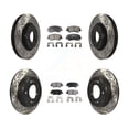 thumbnail image 1 of Transit Auto Front Rear Coated Drilled Slotted Disc Brake Rotors and Semi-Metallic Pads Kit for Car 2014 Kia Forte SX with 15" Factory Wheels KDF-100303, 1 of 2