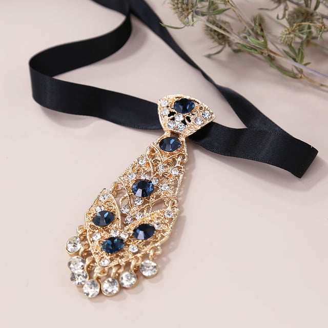 Corbata pequeña de diamantes metálicos para hombre, pajarita para vestido de boda, cuello de flores, corbata de cristal brillante para traje de caballero para niños