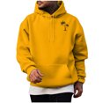 thumbnail image 2 of Mens Shirts Casual Solid Color Print Long Sleeve Cotton Hooded Collar Drawstring Hoodies Pullover Sweatshirts Orkout, Walking, Gym Fitness Sweatshirts for Men, 2 of 5