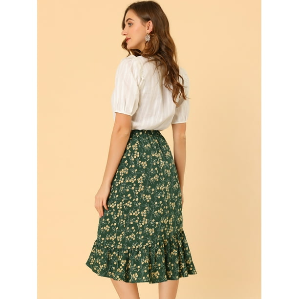 Falda Deportiva Mujer Falda Tie Dye Con Cintura Elástica · Green