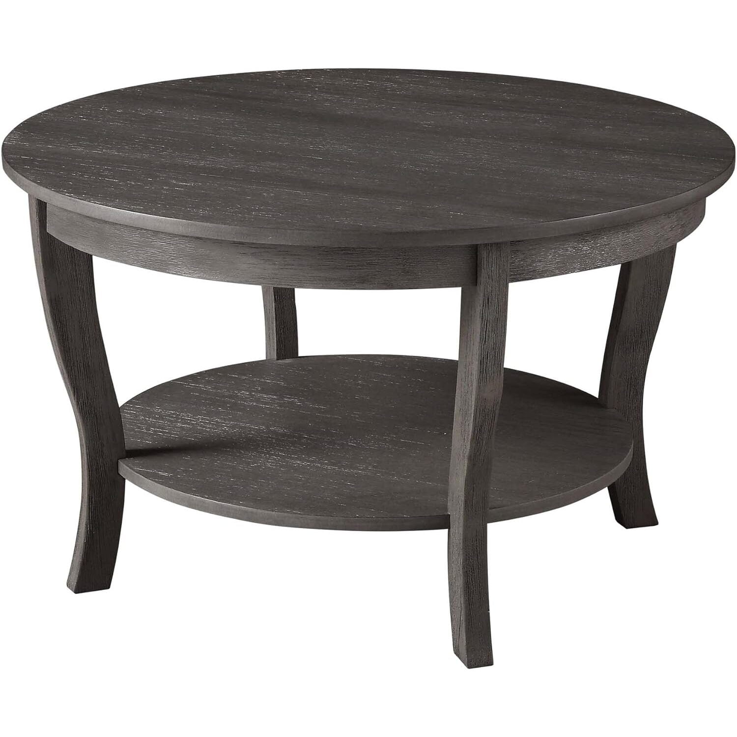 Convenience Concepts American Heritage Round Coffee Table 30" in Dark Gray Wood