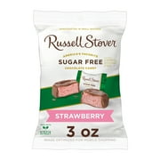 RUSSELL STOVER Sugar Free Strawberry Flavored Crème Chocolate Candy, 3 oz. bag (≈ 6 pieces)