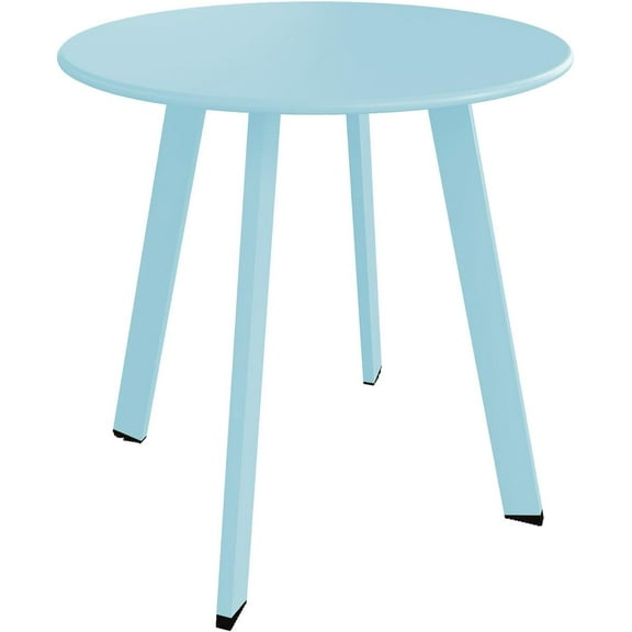 VibrantEcho Outdoor Side Table Round End Table with Square Feet Small Accent Table Great for Bistro Patio Balcony Grey Green