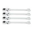 thumbnail image 4 of Spline Ratcheting Wrench,4 Pcs Metric Swivel Garage Metric Tool Double End Ratcheting Wrench Meticulously Designed, 4 of 14