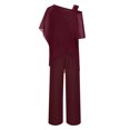 thumbnail image 3 of Pantalones Conjunto de 2 piezas a juego para mujer Chic gasa dobladillo asimétrico trajes de noche de boda Kuymtek Vino Tinto Xxl para Mujer, 3 of 8